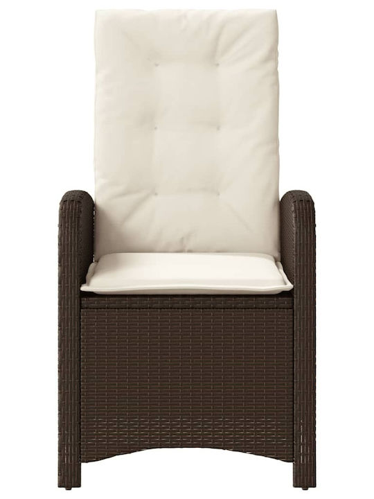 Bistro Garden & Outdoor Furniture Set 3 Pieces Brown with Pillows for Small Balcony