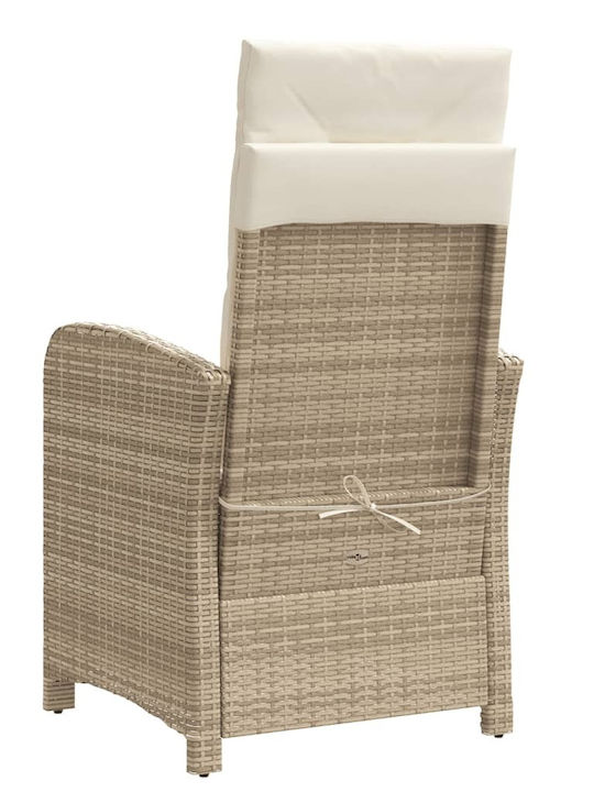 Bistro Garden & Outdoor Furniture Set 3 Pieces Beige with Pillows