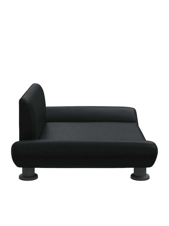 vidaXL Synthetic Leather Sofa Dog Bed Black 70x45cm