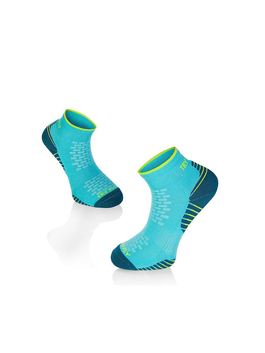 Try to Fly Running Socks Turquoise 1 Pair
