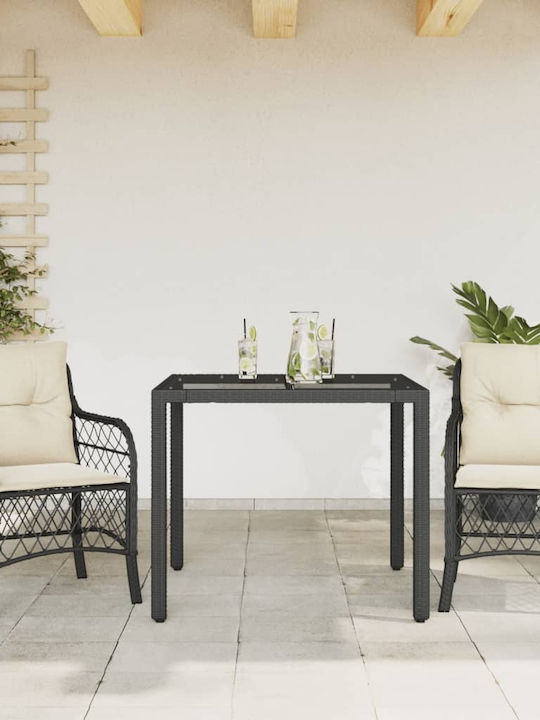 vidaXL Outdoor Lounge Set Bistro 3 Pieces Black with Pillows