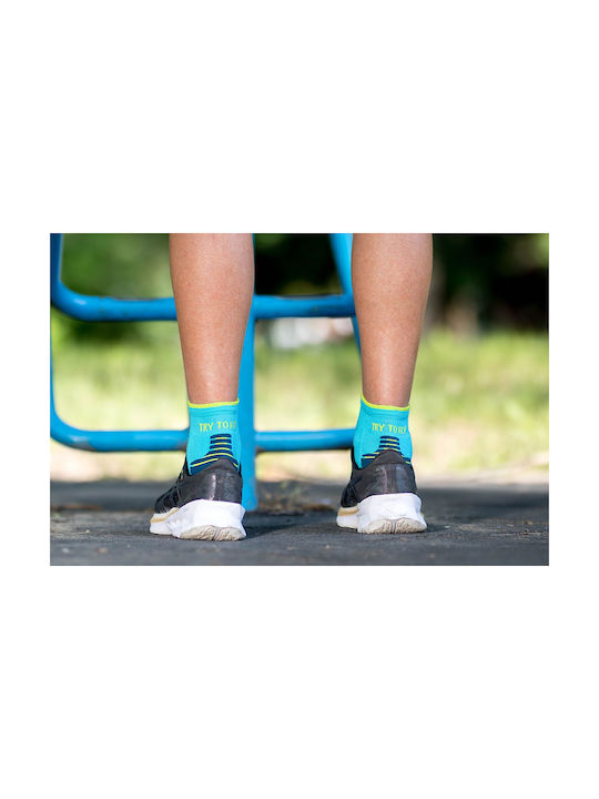 Try to Fly Running Socks Turquoise 1 Pair