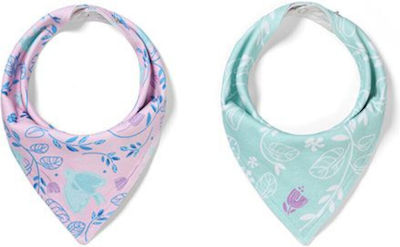 Babyono Bandana din 100% Bumbac cu buton Roz 2buc