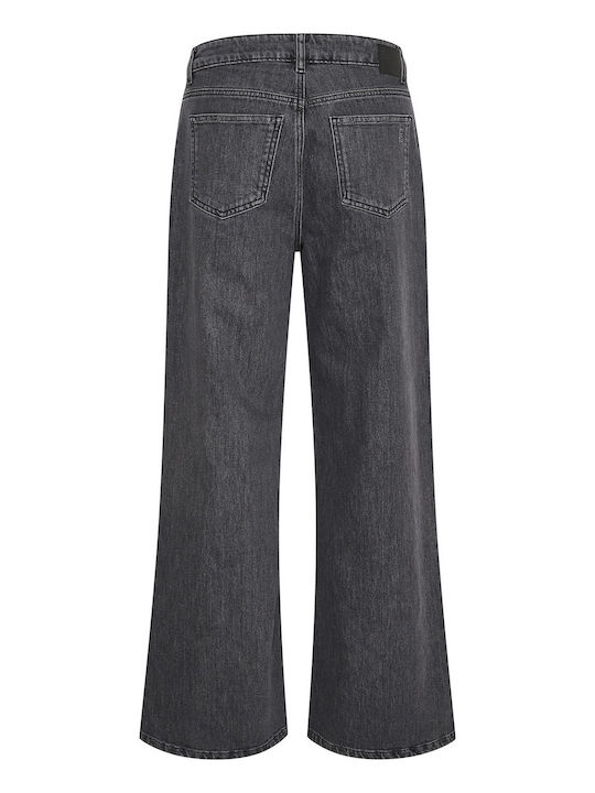 Tusa Women's Fabric Trousers Wide Line Medium Grey Black