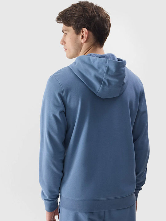 4F Herren Sweatshirt Jacke mit Kapuze Blau