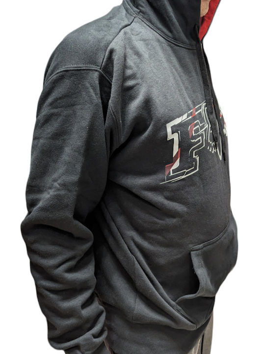 Yin Yang Sweatshirt mit Kapuze Schwarz
