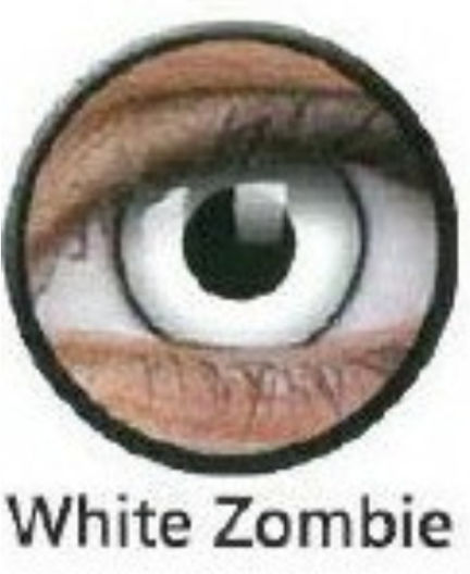 ColourVUE Crazy Lens 2 Daily Coloured Contact Lenses Without Diopters Hydrogel White Zombie