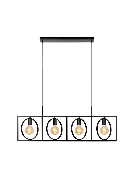 Lucide Lightning Pendant Light Black for 4 Bulbs E27