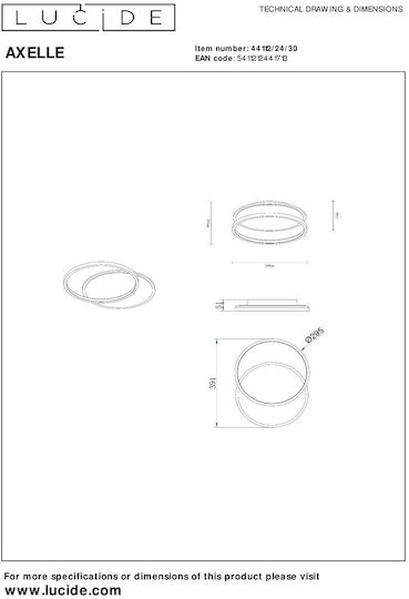 Lucide Lightning Φωτιστικό Πλαφονιέρα LED