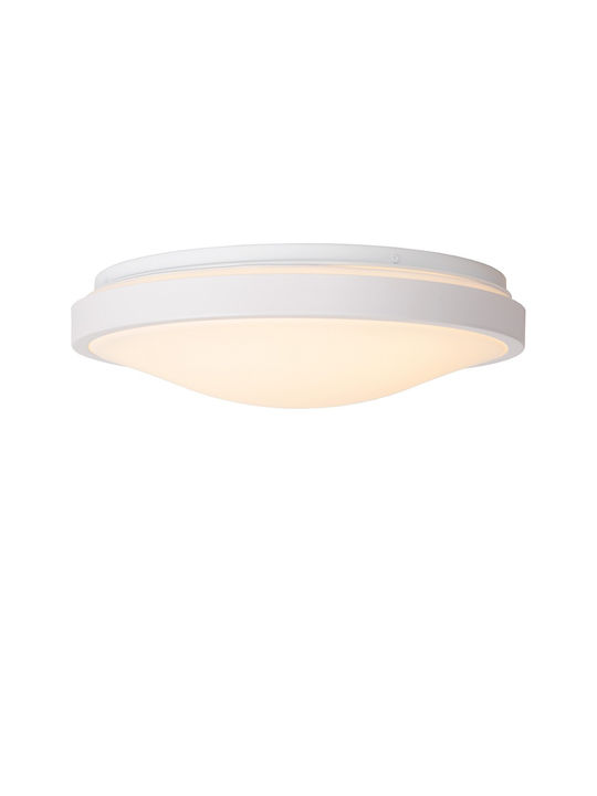 Lucide Lightning Φωτιστικό Πλαφονιέρα Οροφής Μπάνιου Λευκή με Ενσωματωμένο LED