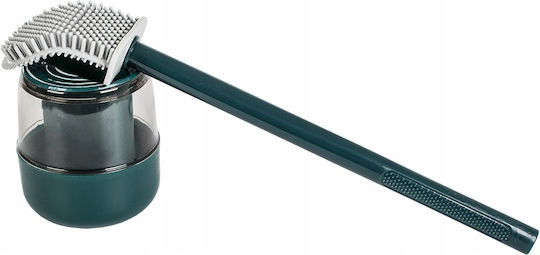 Silicone Toilet Brush, Ubx, With Holder, Wall Mount, Grey/blue, 38x7 Cm