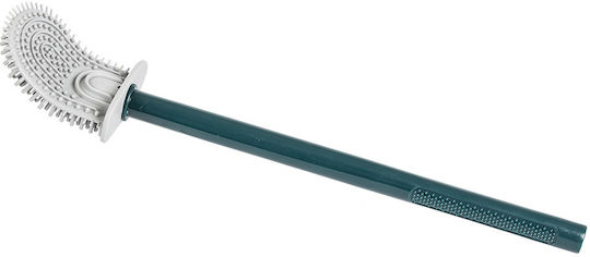 Silicone Toilet Brush, Ubx, With Holder, Wall Mount, Grey/blue, 38x7 Cm