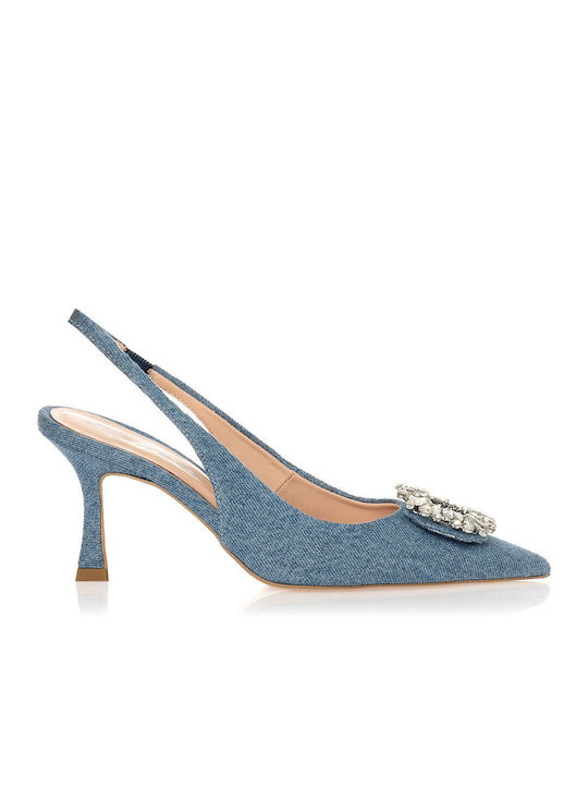 Sante Leder Pumps Blau