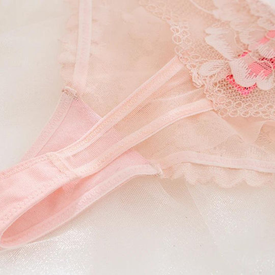 Chicret Γυναικείο Sexy String με Δαντέλα Μαύρο