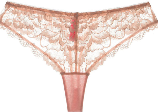 Chicret Γυναικείο Sexy String με Δαντέλα Μαύρο