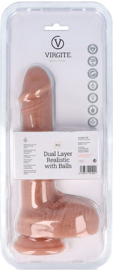 Virgite Realistic Dildo with Balls and Suction Cup Flesh 22cm