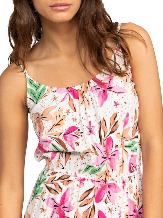 Happy Tropical Summer Maxi Dress Snow White