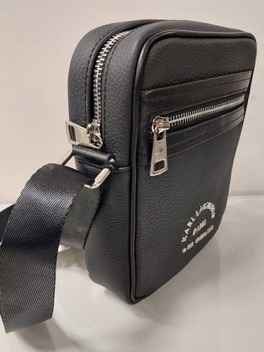 Herren Ledertasche Schulter / Crossbody Schwarz