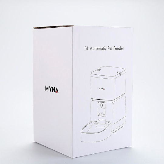 Smart Αυτόματη Πλαστική Ταΐστρα για Σκύλο & Γάτα 5lt σε Λευκό Χρώμα με Wi-Fi
