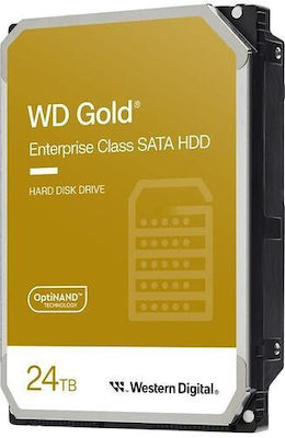 Western Digital Gold Enterprise Class 24TB HDD Hard Drive 3.5" SATA III 7200rpm with 512MB Cache for Server / Recorder