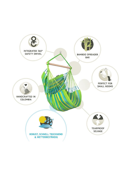 Showood Single Hammock Green 180x115cm