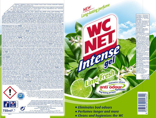 Wc Net Υγρό Καθαριστικό Λεκάνης Intense Lime WC Net (750 ml)
