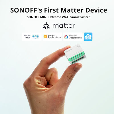 Sonoff MINIR4M Smart Ενδιάμεσος Διακόπτης Wi-Fi σε Λευκό Χρώμα