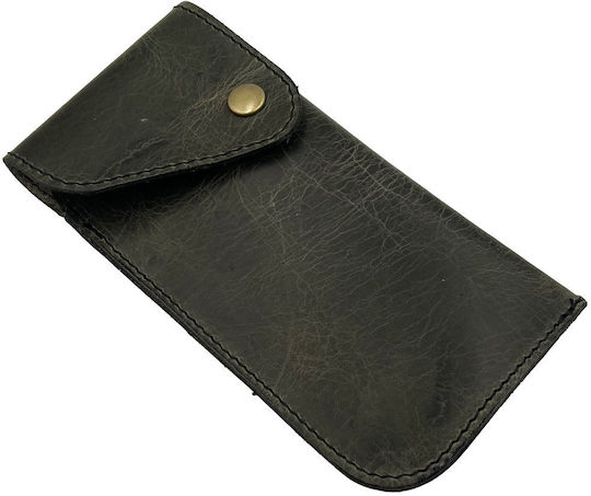 ByLeather Eyeglass Case Semi-hard with Clip Green