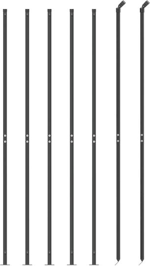 vidaXL Wire Fencing Galvanized with PVC Coating Set Gray 1.4x10m