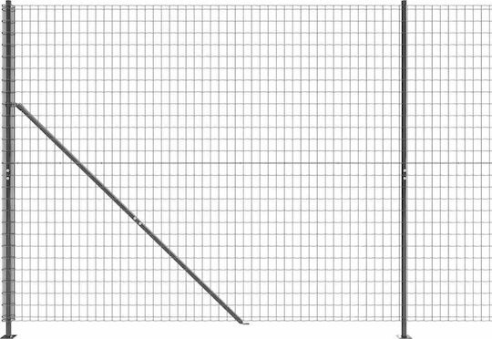 vidaXL Wire Fencing Galvanized with PVC Coating Set Gray 1.4x10m
