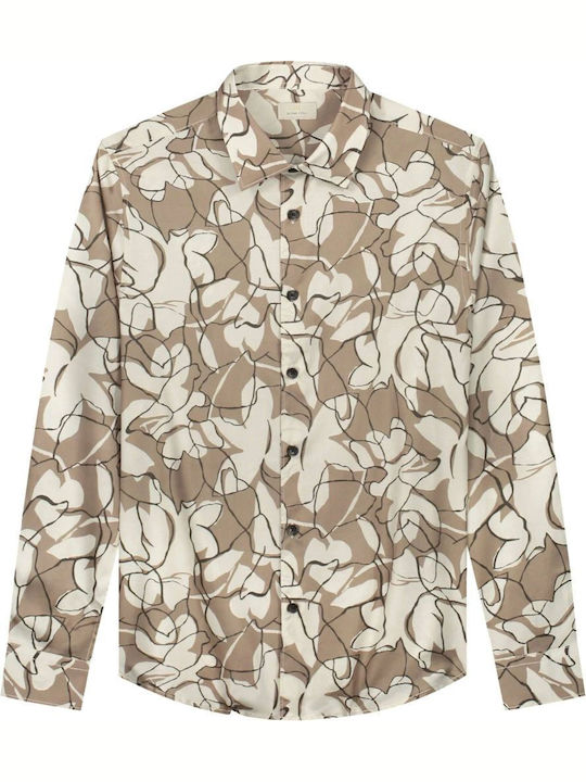 Dstrezzed Men's Shirt Long Sleeve Cotton Beige