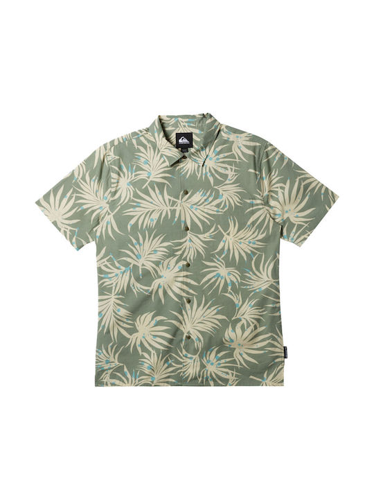 Quiksilver Men's Shirt Short Sleeve Green