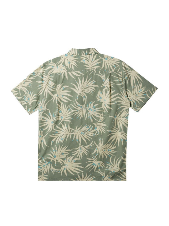 Beach Club Casual Short-sleeved Cotton Shirt Green