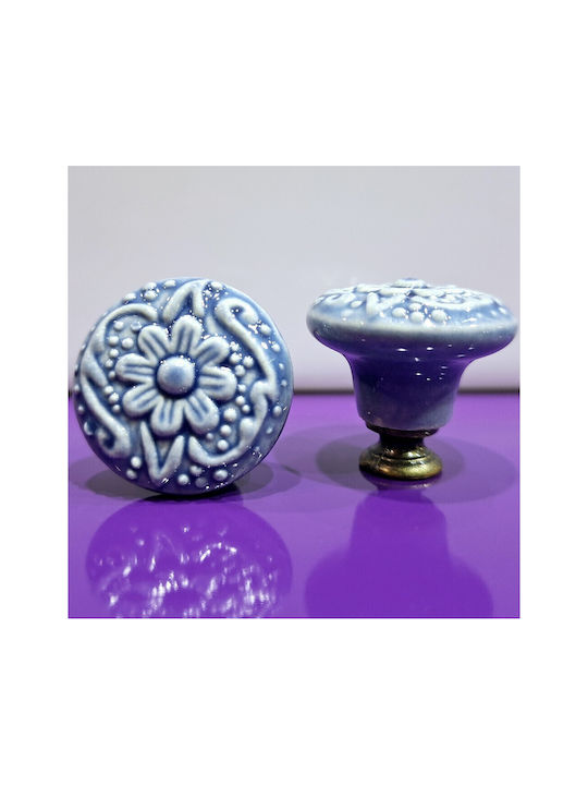 Premier Antique Knob Furniture made of Zamak & Porcelain & Metallic Bronze 35mm (Center Distance 35mm) 11848-000-ARG1 1pcs