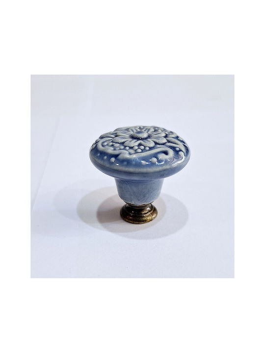 Premier Antique Knob Furniture made of Zamak & Porcelain & Metallic Bronze 35mm (Center Distance 35mm) 11848-000-ARG1 1pcs