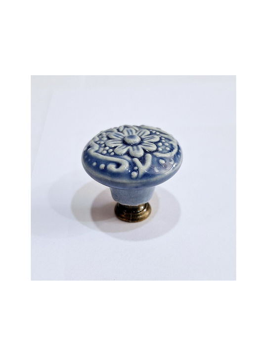 Premier Antique Knob Furniture made of Zamak & Porcelain & Metallic Bronze 35mm (Center Distance 35mm) 11848-000-ARG1 1pcs