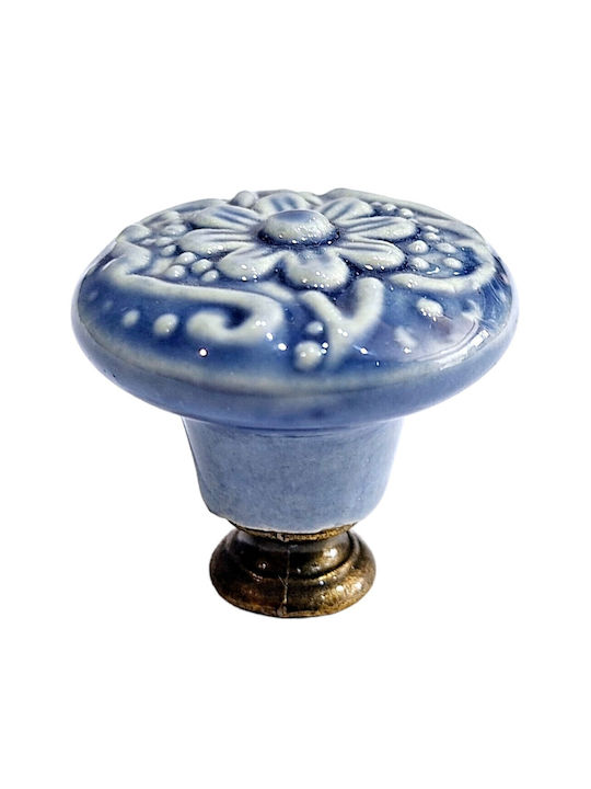 Premier Antique Knob Furniture made of Zamak & Porcelain & Metallic Bronze 35mm (Center Distance 35mm) 11848-000-ARG1 1pcs