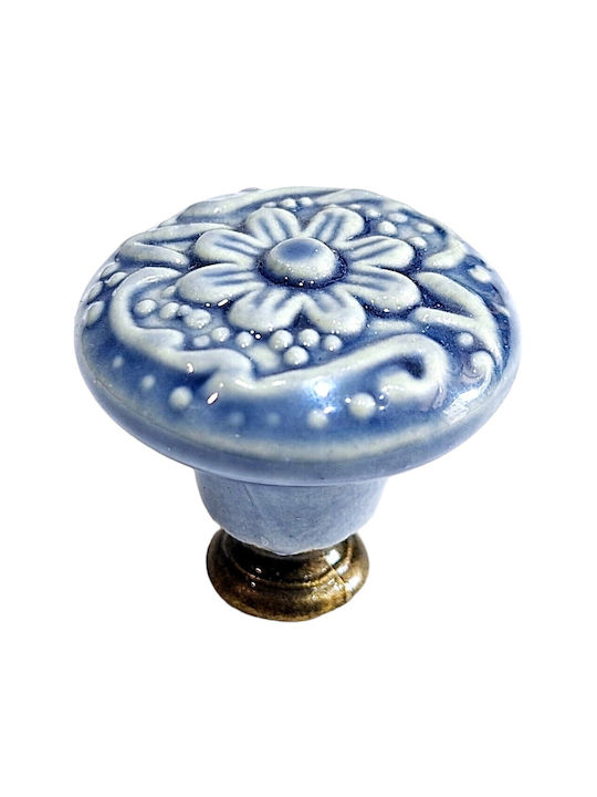 Premier Antique Knob Furniture made of Zamak & Porcelain & Metallic Bronze 35mm (Center Distance 35mm) 11848-000-ARG1 1pcs