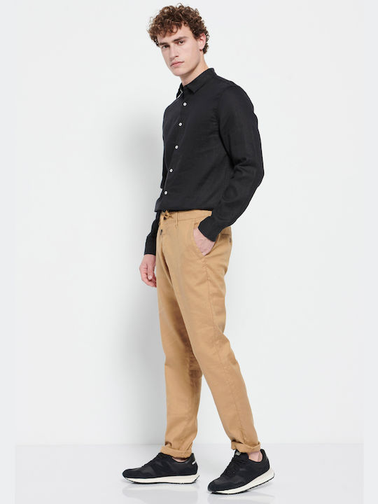 Funky Buddha Men's Trousers Chino in Regular Fit Beige