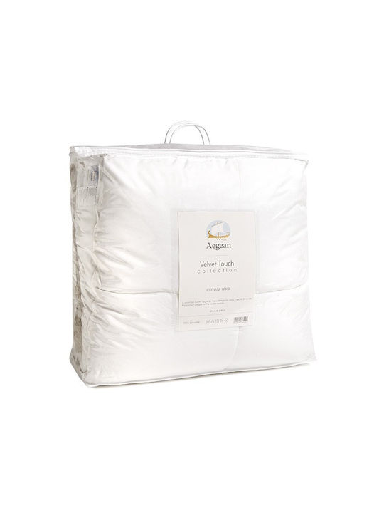Aigaion Пухено Куинсайз 220x240бр Velvet Touch Cream - Beige 300 г/м²Gsm