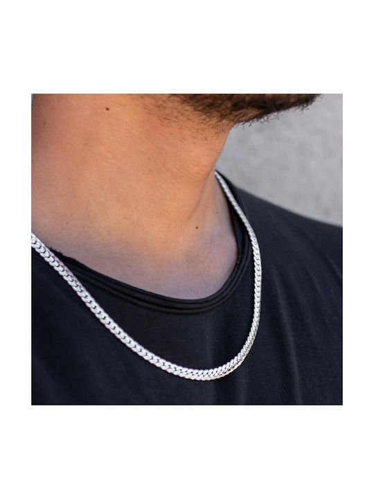 Piercing.gr Herren Kette Nacken Kubanisch aus Stahl Länge 50cm