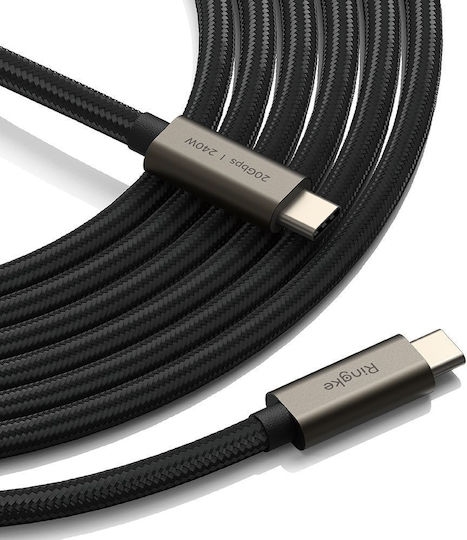 Ringke USB 3.2 Cable USB-C male - USB-C 240W PD Μαύρο 2m