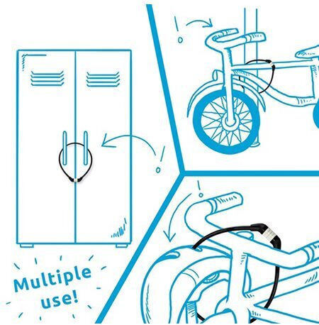 Crazy Safety Велосипедна катинарка с връзка с комбинация Зелена