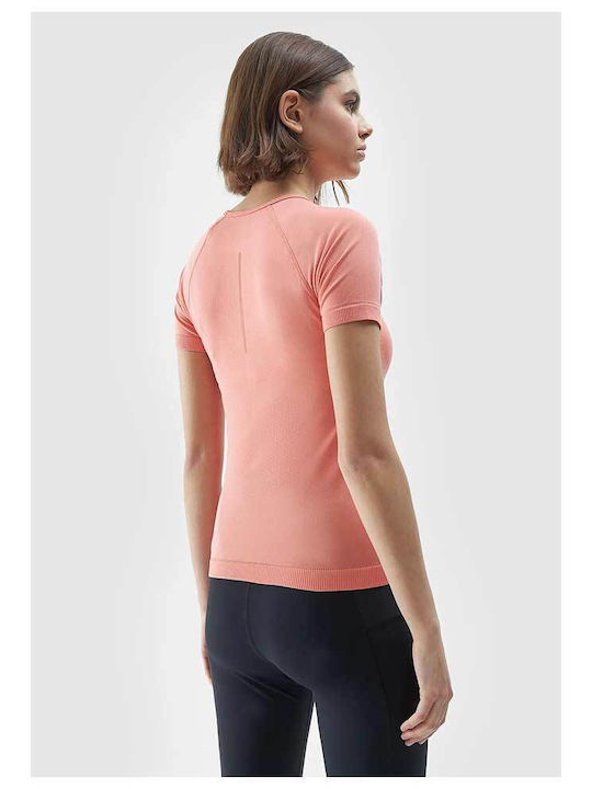 4F Women's Athletic Blouse Short Sleeve Pink