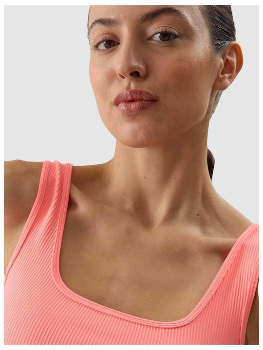 Γυναικείο Αθλητικό Crop Top Αμάνικο Ροζ