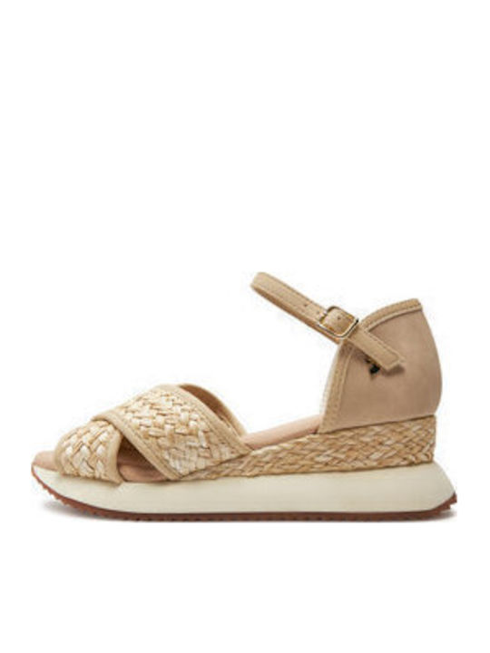 Damenplattformen Beige