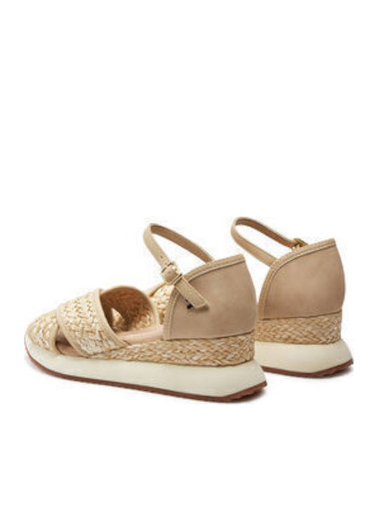Damenplattformen Beige