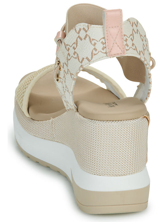 Damenplattformen Beige