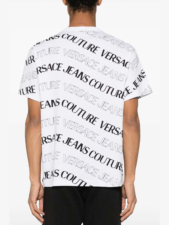 Versace T-shirt Bărbătesc cu Mânecă Scurtă Alb