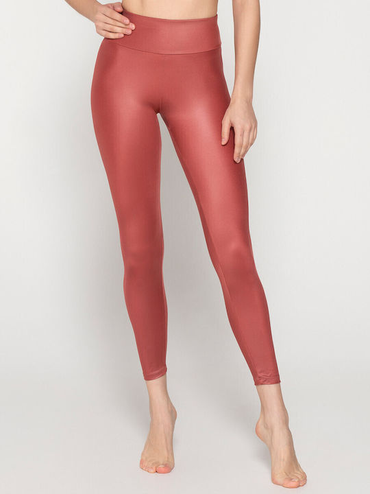 Women's Legging Shiny & Push Up Orange